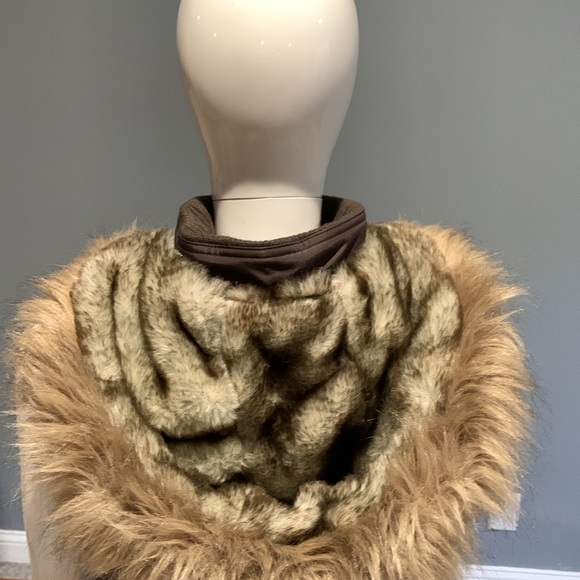 Vanity Brown Puffer Vest with Faux Fur Lining and Hat • Size Small - Picture 6 of 12